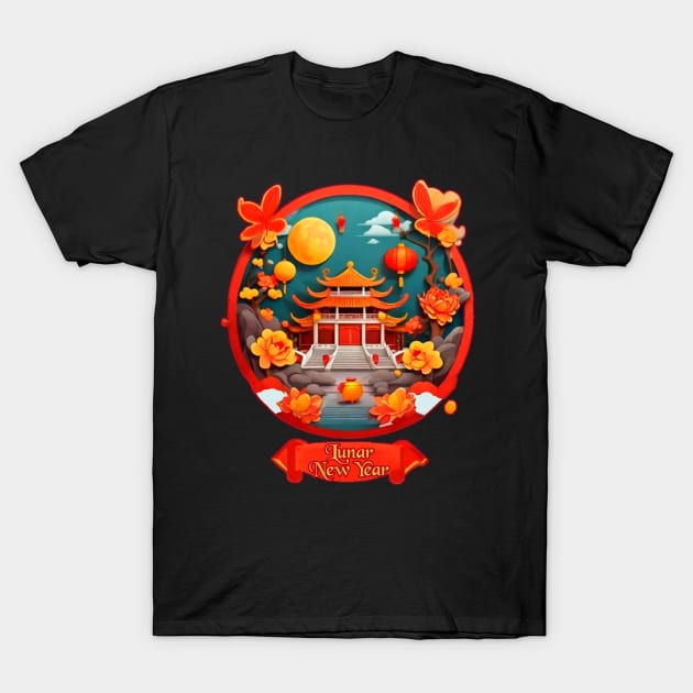 Lunar Chinese New year illustration T-Shirt by Migite Art